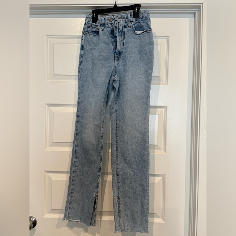 Good American Light Blue Straight Leg Jeans